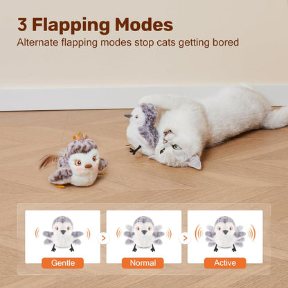 Cat Toy Flapping Bird Interactive Kicker Catnip Rechargeable