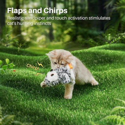Cat Toy Flapping Bird Interactive Kicker Catnip Rechargeable