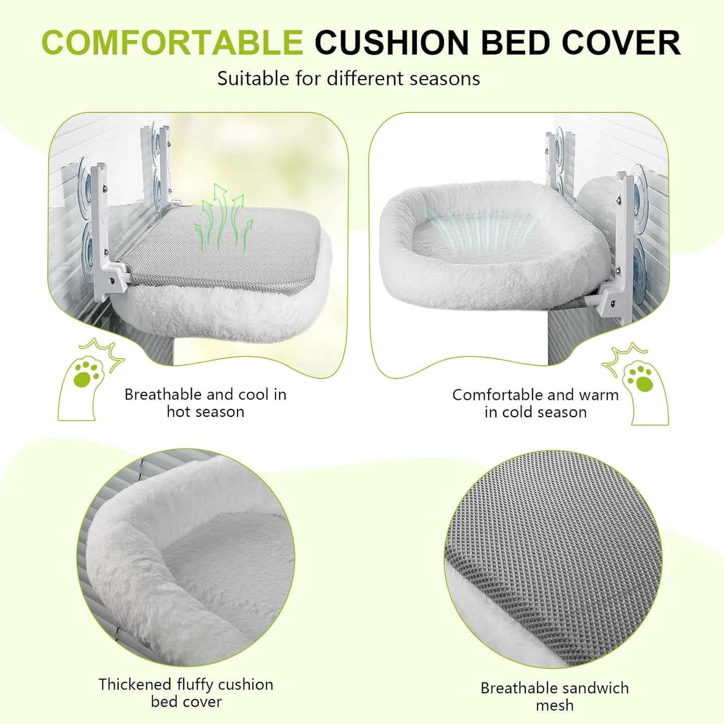 Cat Window Perch Hammock Bed with Suction Cups