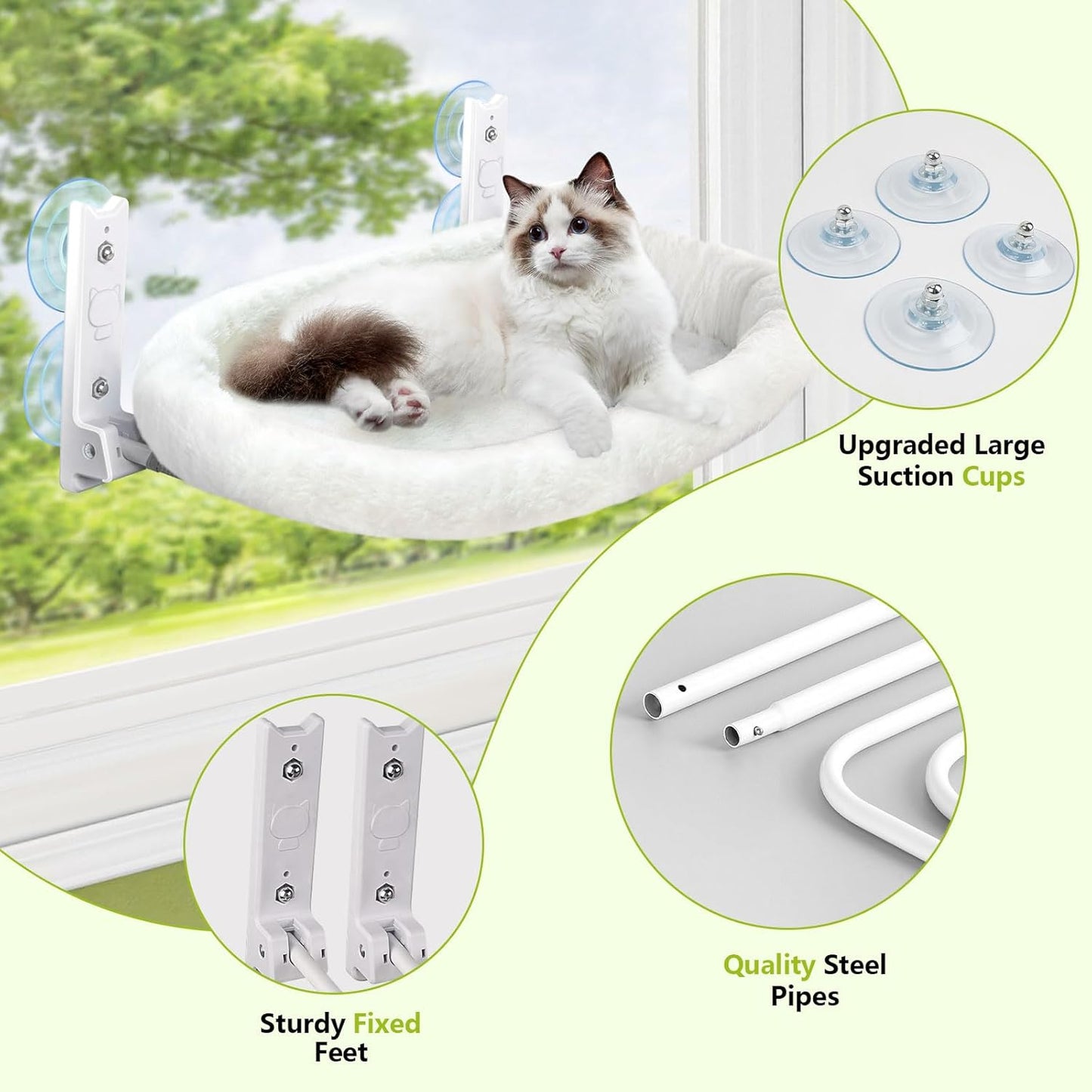 Cat Window Perch Hammock Bed with Suction Cups
