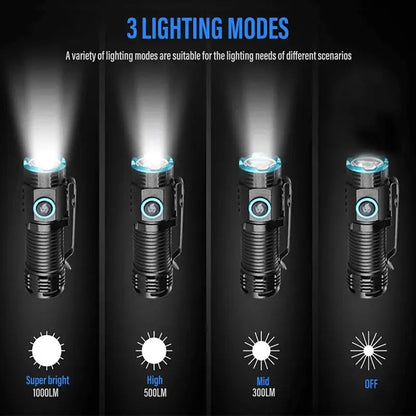 Rechargeable LED Flashlight Compact Torch