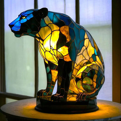 Stained Glass Animal Table Lamp Night Light Fixture