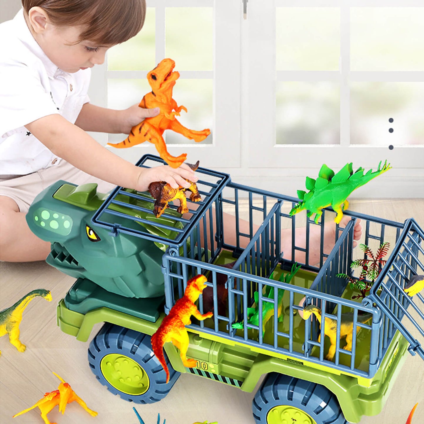 Dinosaur Car Carrier Truck Toy Set