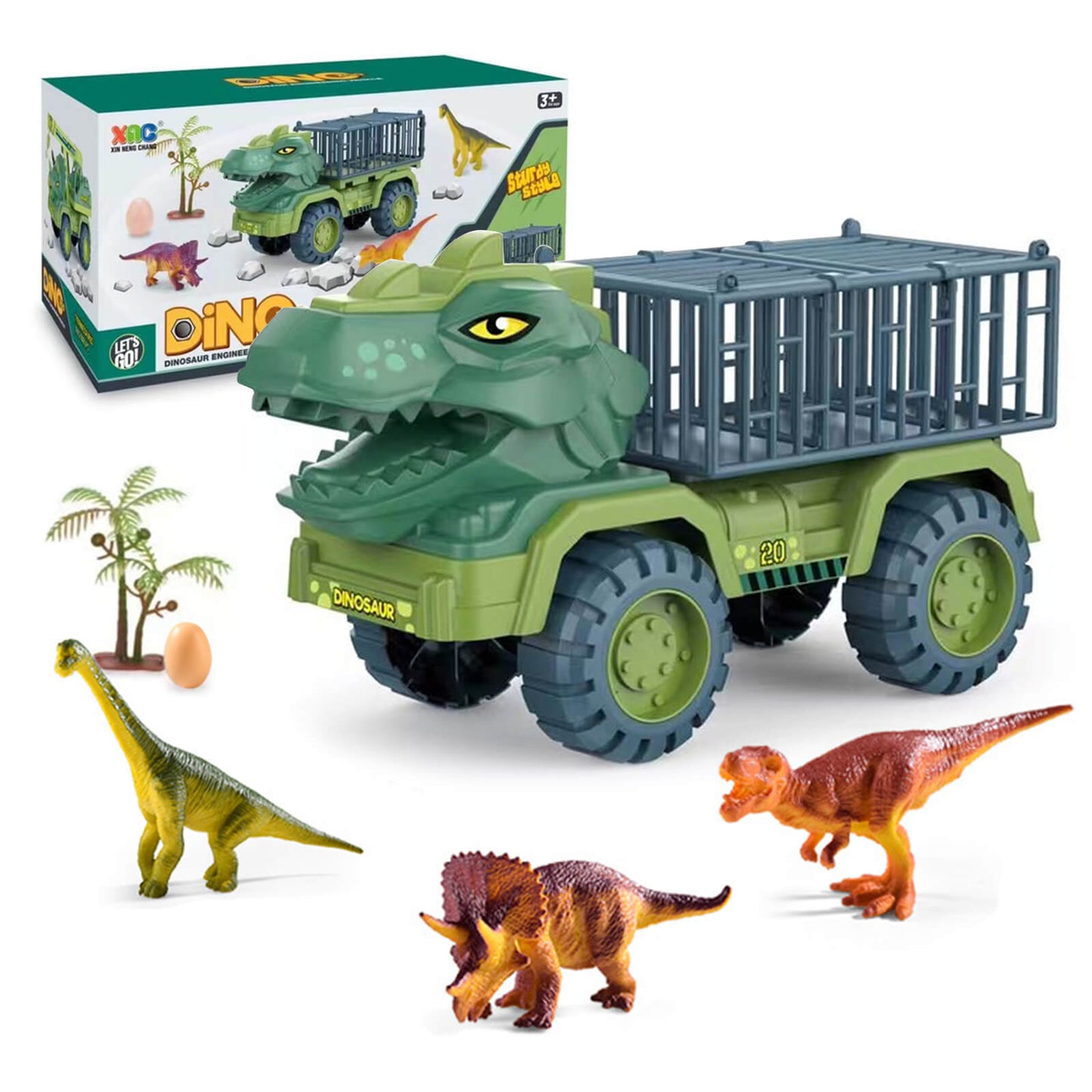 Dinosaur Car Carrier Truck Toy Set