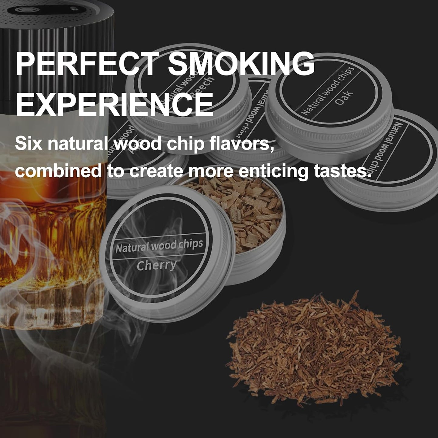Electric Whiskey Smoker Kit with Lighter and Wood Chips Set