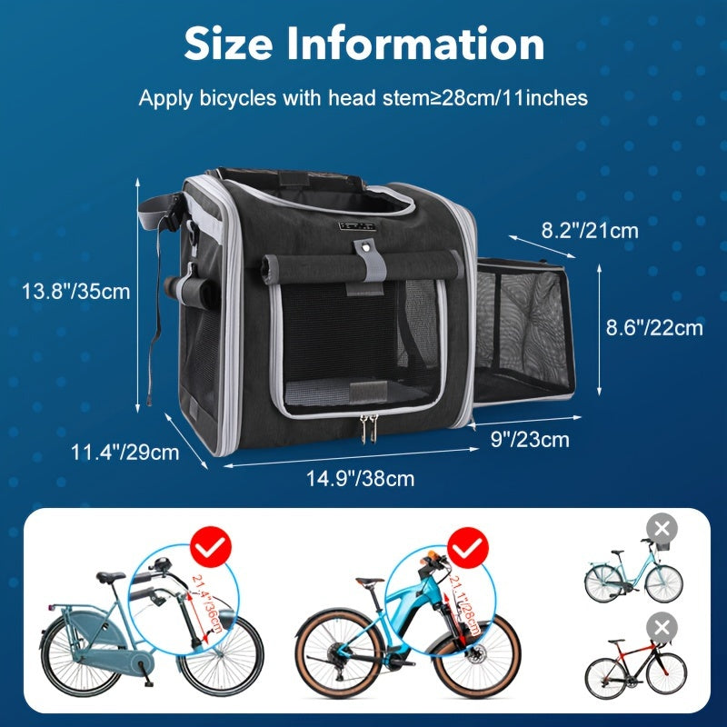 Expandable Pet Bike Basket Carrier