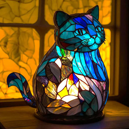 Stained Glass Animal Table Lamp Night Light Fixture