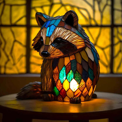Stained Glass Animal Table Lamp Night Light Fixture