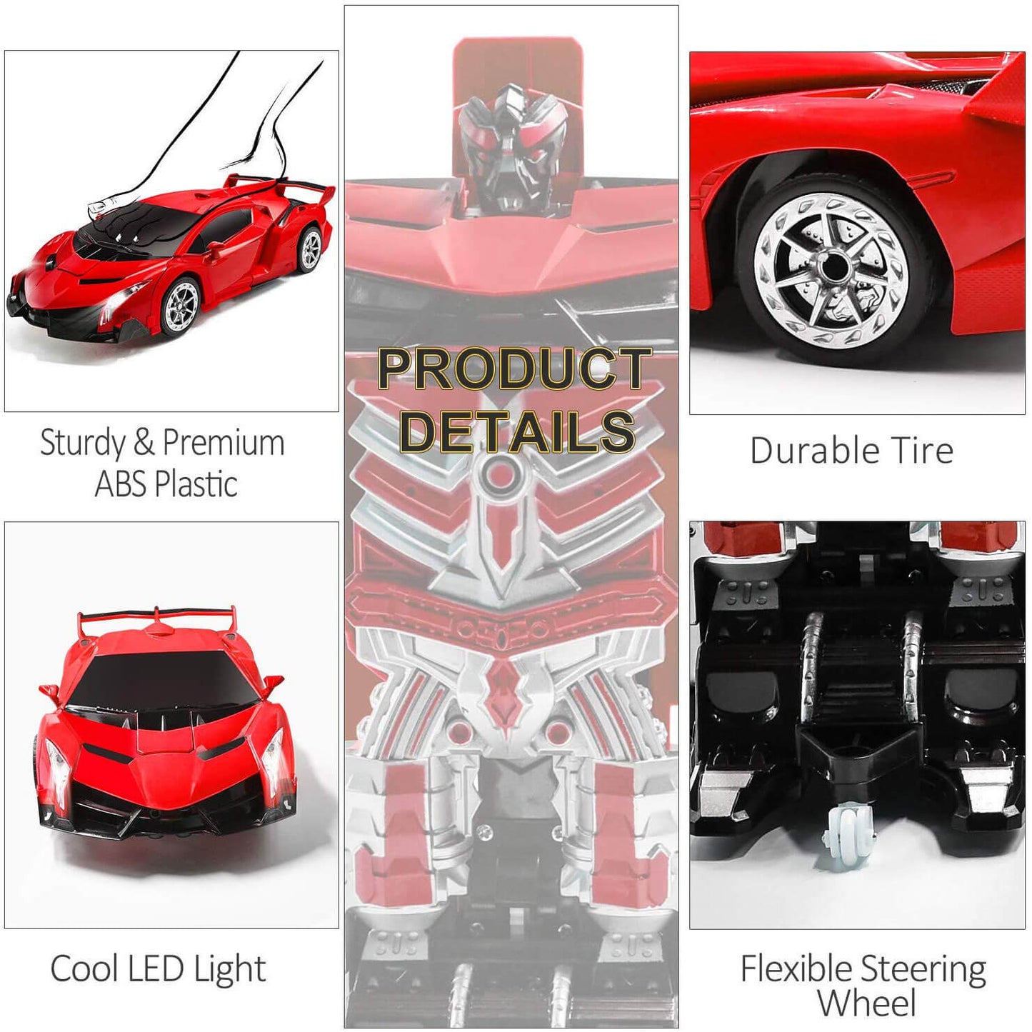 Remote Control Transforming Robot Car Toy Vehicle