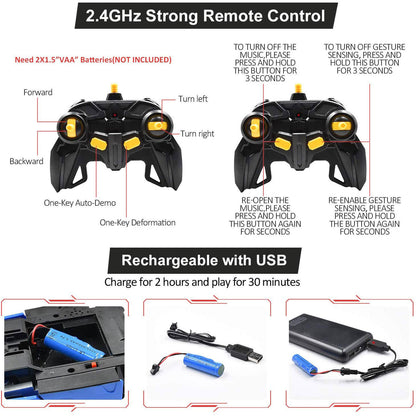 Remote Control Transforming Robot Car Toy Vehicle