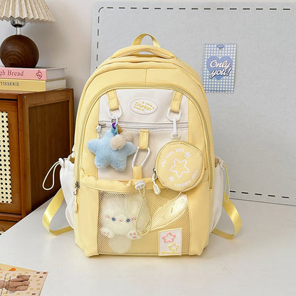 Girls Backpack with Bunny Charms and Adjustable Straps