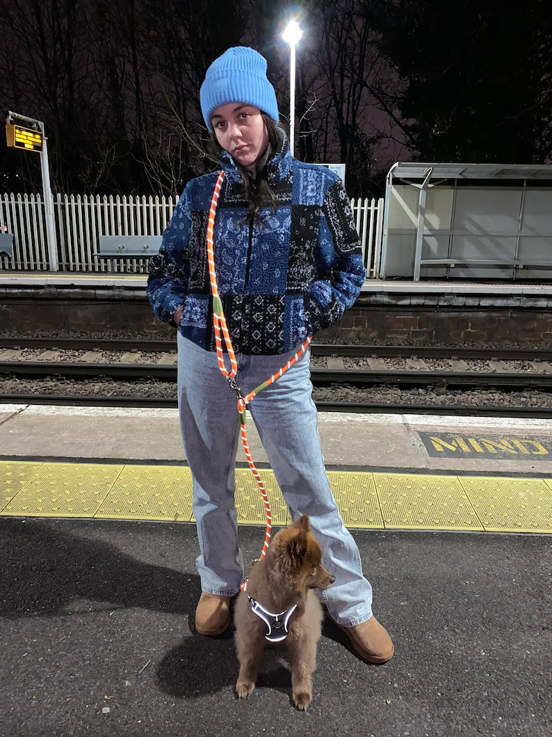 Hands-Free Dog Leash Adjustable Belt Attachment System