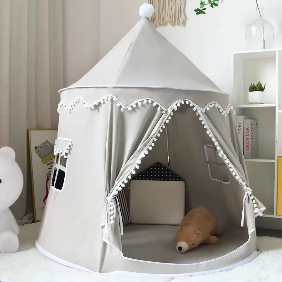 Round Plush Play Tent Kids Indoor Outdoor