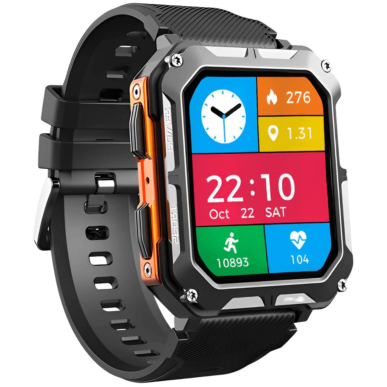 Circular Smartwatch Fitness Tracker Waterproof