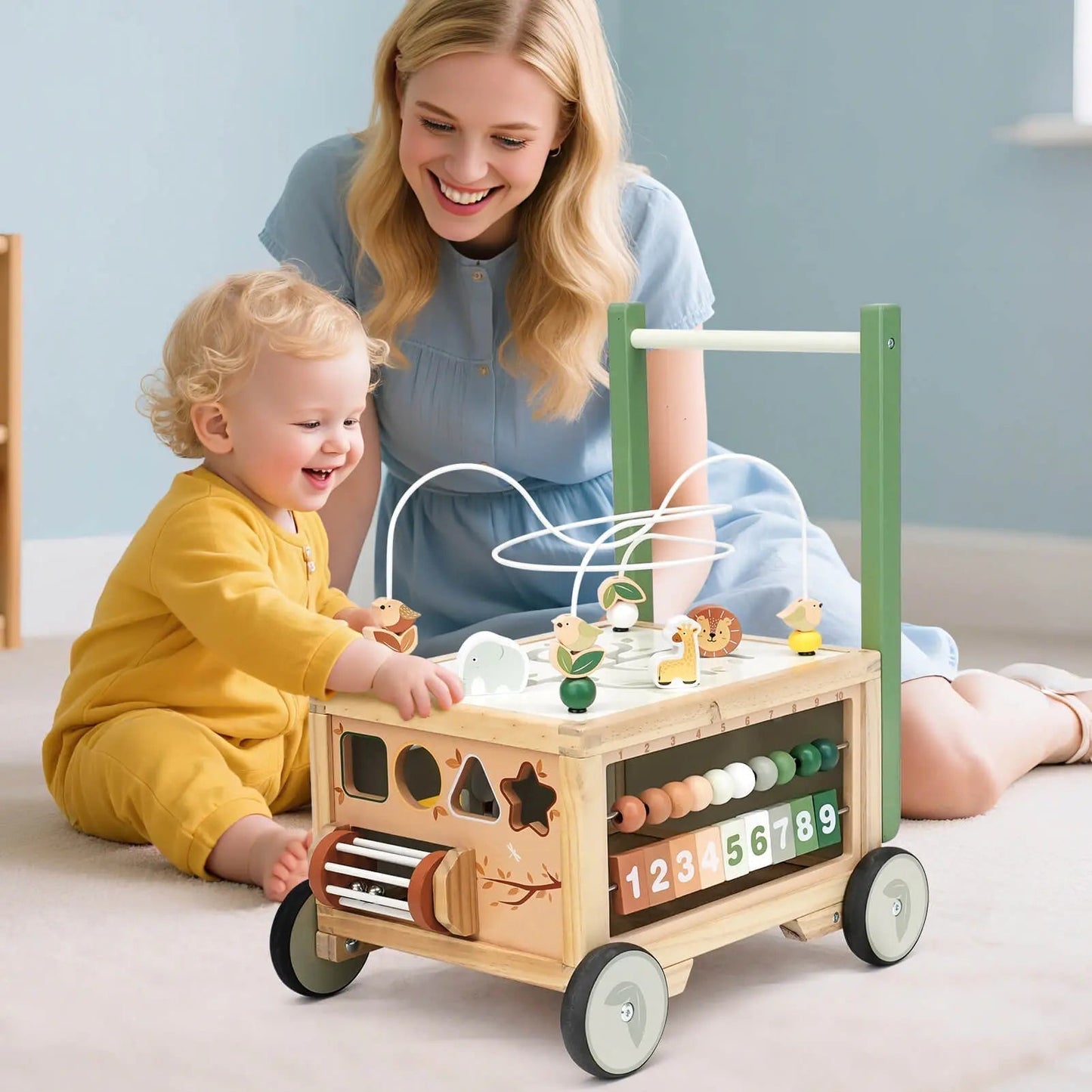 Adjustable Baby Walker Push Toy