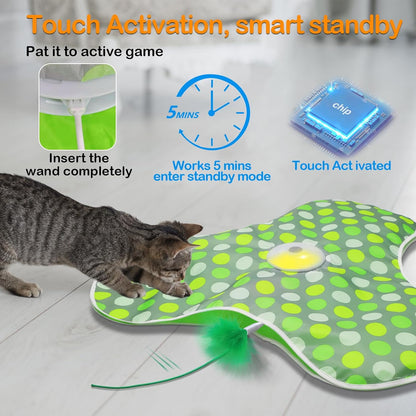 Interactive Cat Toy Rechargeable Moving Mouse with Feathers