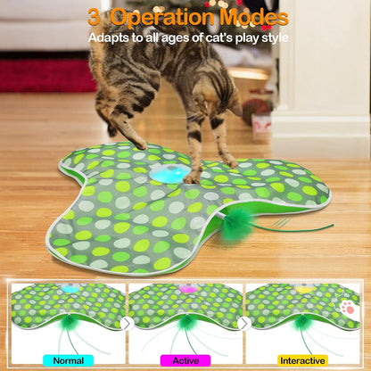 Interactive Cat Toy Rechargeable Moving Feathers Mouse