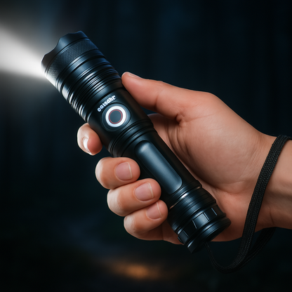 LED Rechargeable Flashlight Zoom Torch Aluminium Body