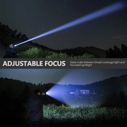 LED Rechargeable Flashlight Zoom Torch Aluminium Body