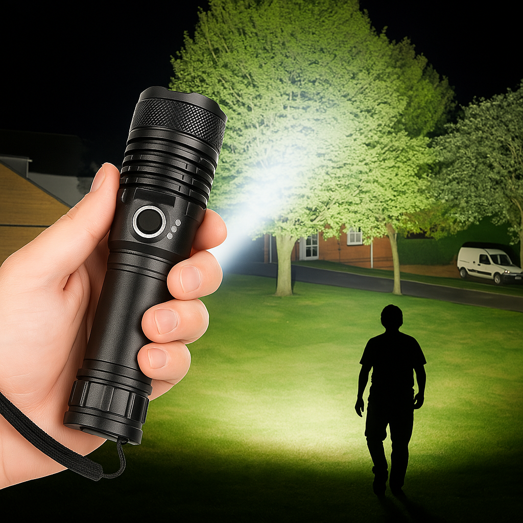 LED Rechargeable Flashlight Zoom Torch Aluminium Body