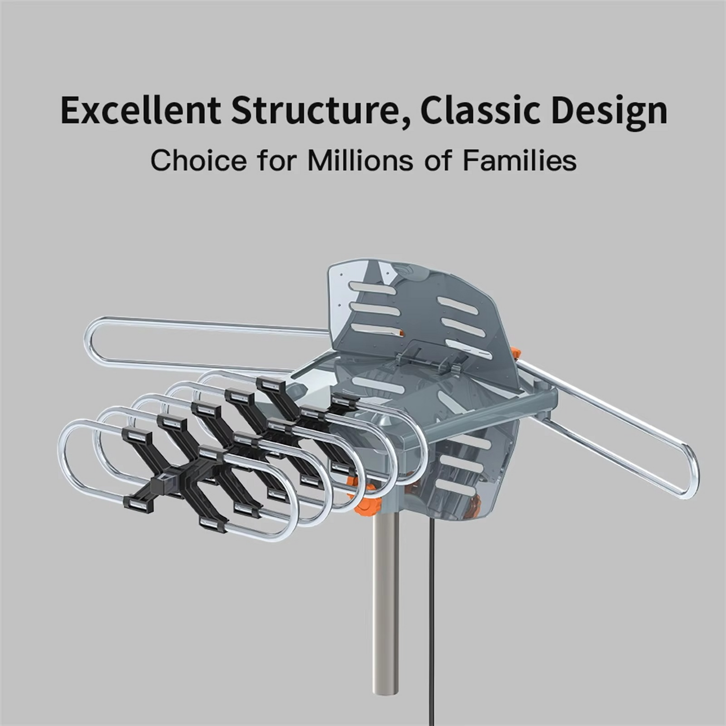 Motorized 360 Degree Long Range HD TV Antenna with Mounting Pole