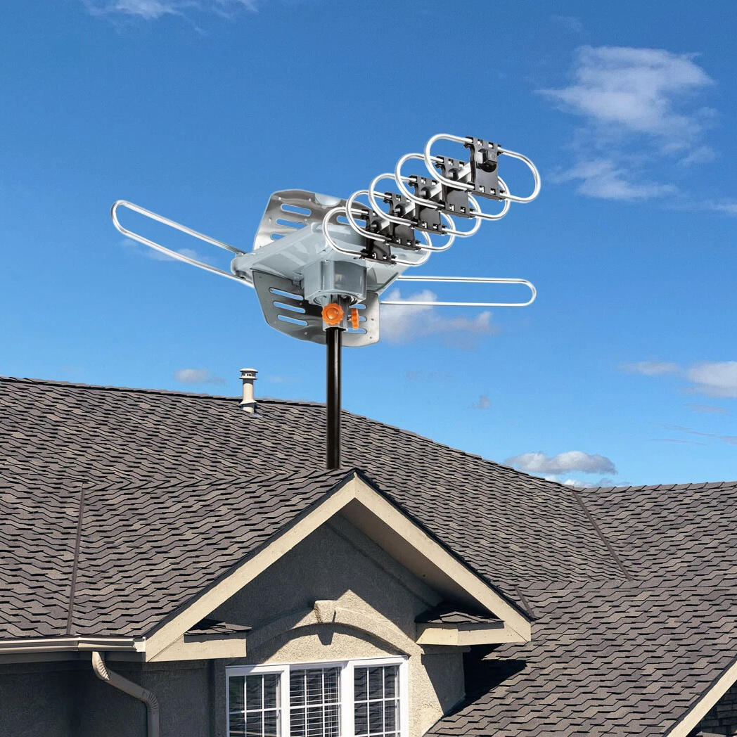 Motorized 360 Degree Long Range HD TV Antenna with Mounting Pole