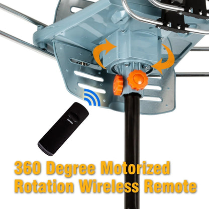 Motorized 360 Degree Long Range HD TV Antenna with Mounting Pole