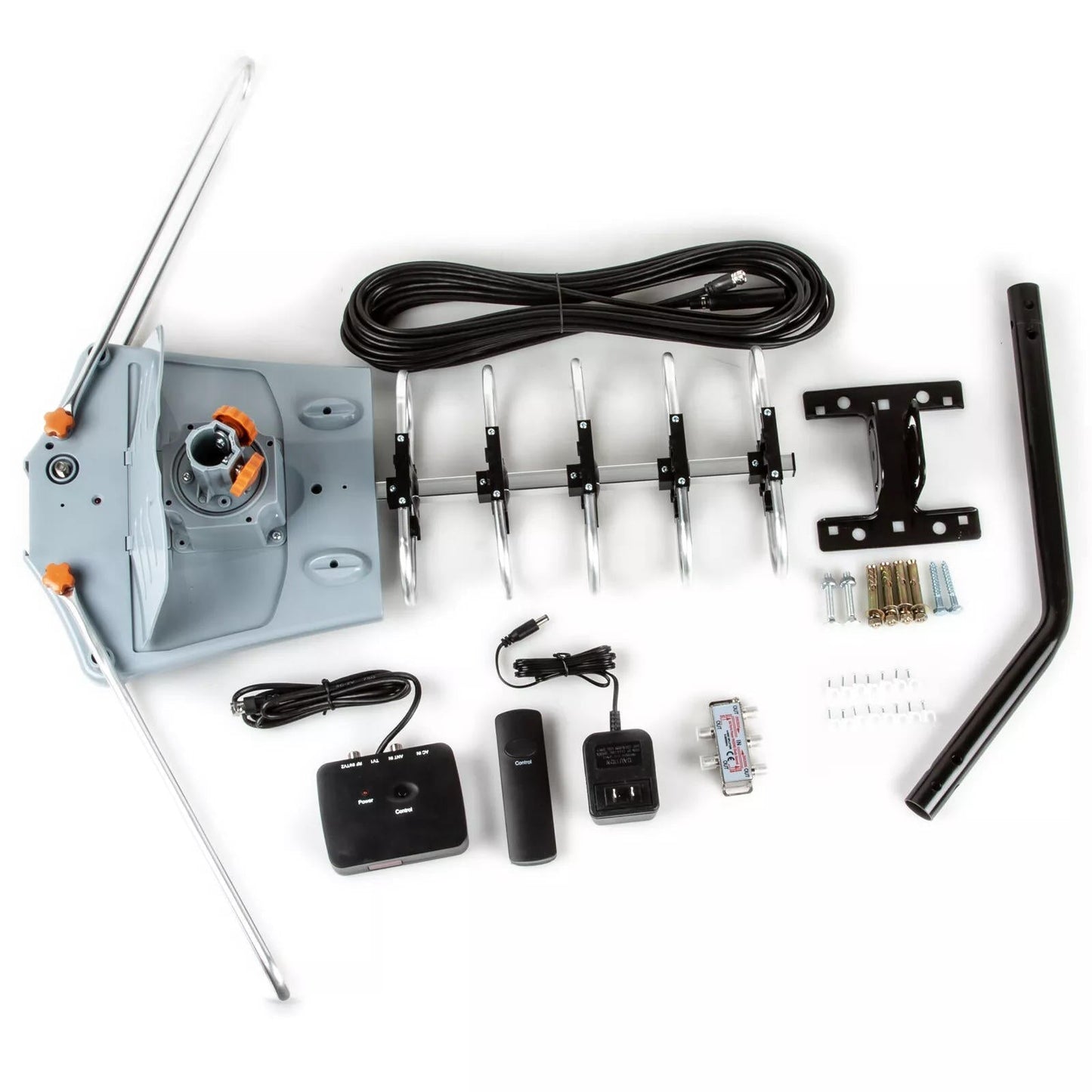 Motorized 360 Degree Long Range HD TV Antenna with Mounting Pole