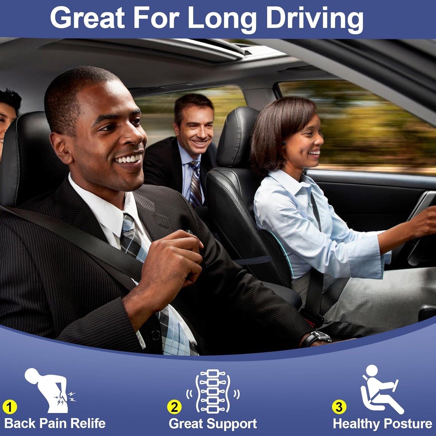 Lumbar Support Pillow Memory Foam Back Cushion