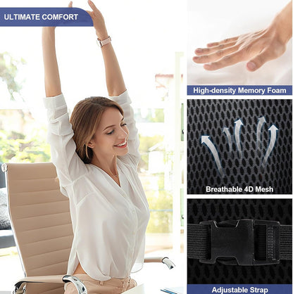 Lumbar Support Pillow Memory Foam Back Cushion