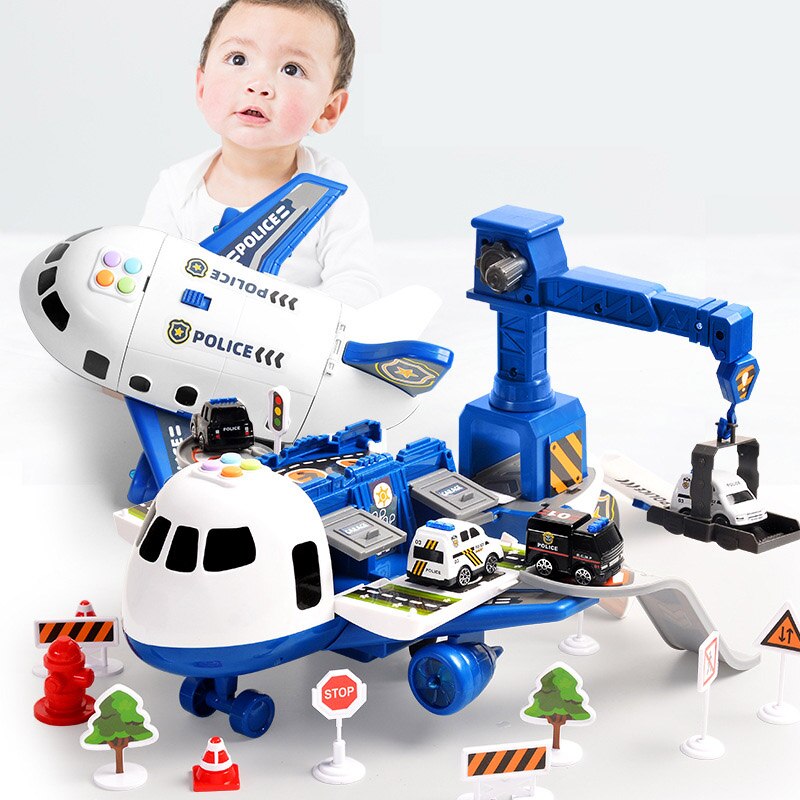 Airplane Vehicle Play Set Police Fireman Construction 3 Styles