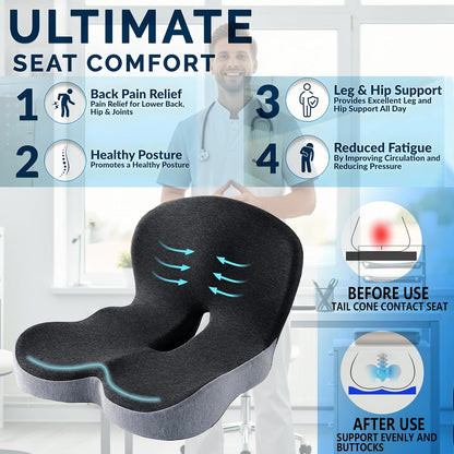 Memory Foam Seat Cushion for Office Chair and Truck