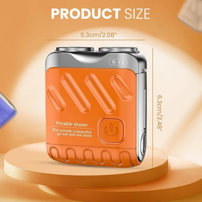 Mini Electric Shaver Double Head Rotary Razor Rechargeable