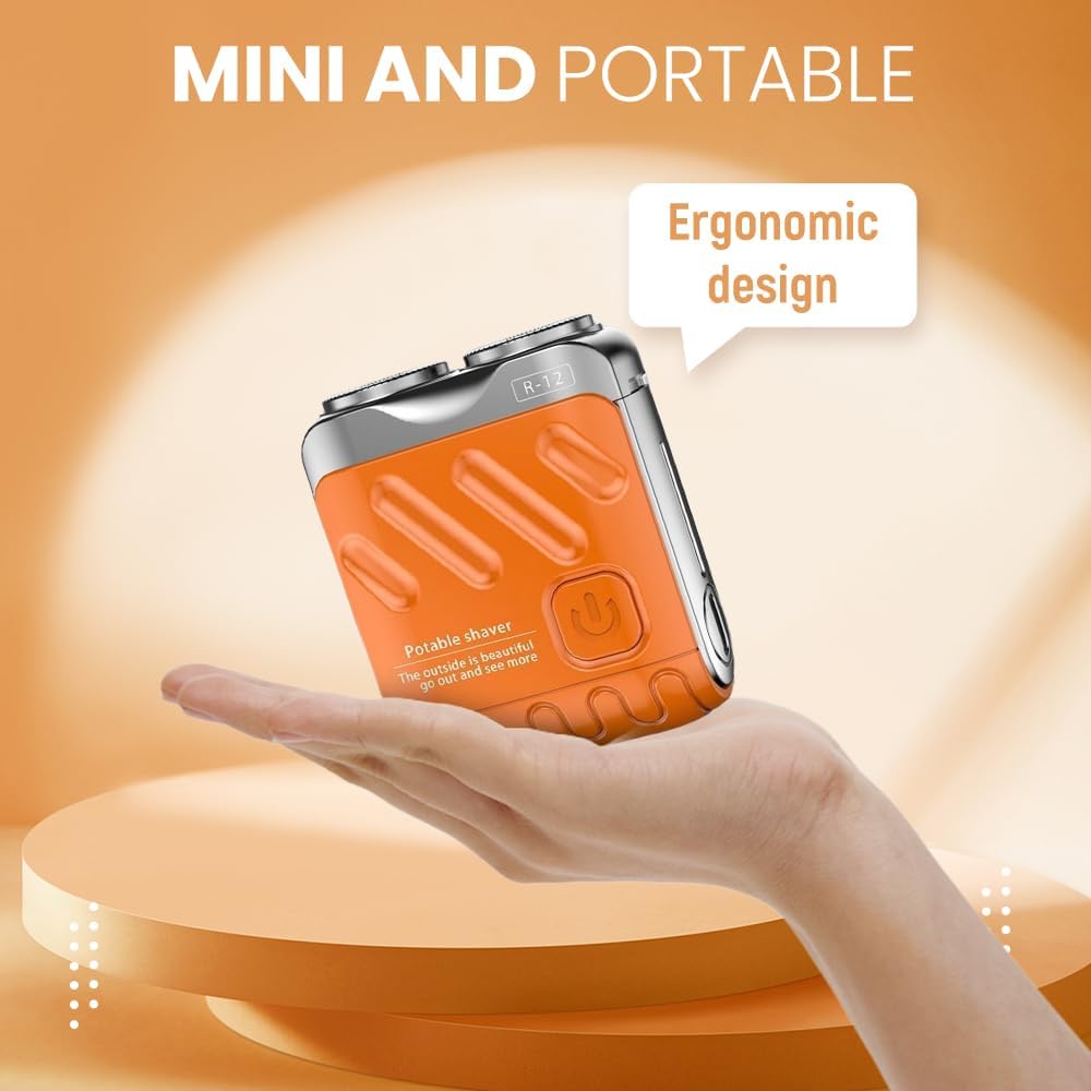 Mini Electric Shaver Double Head Rotary Razor Rechargeable