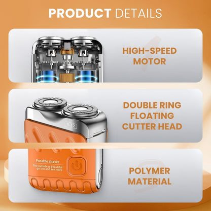 Mini Electric Shaver Double Head Rotary Razor Rechargeable