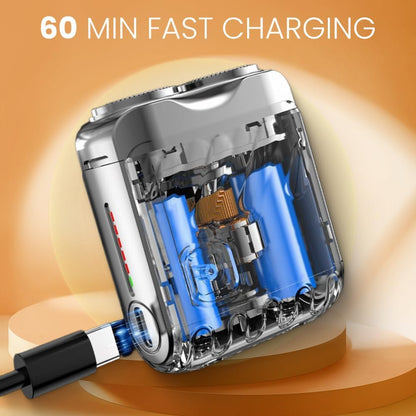 Mini Electric Shaver Double Head Rotary Razor Rechargeable