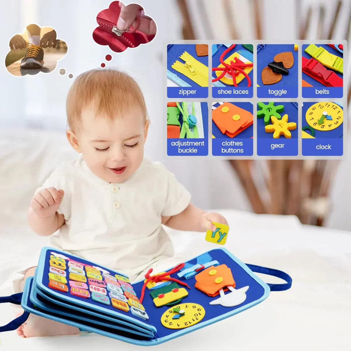 Montessori Busy Book Educational Toy Learning Activities Set