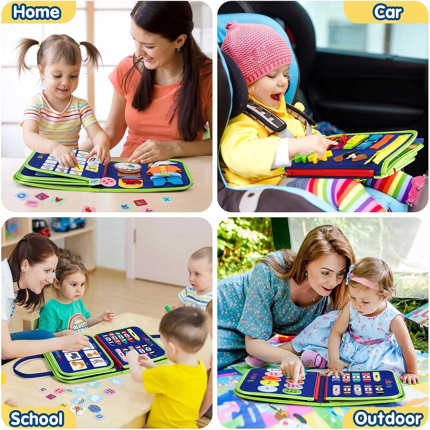 Montessori Toddler Activity Board Sensory Book 2-4 Years