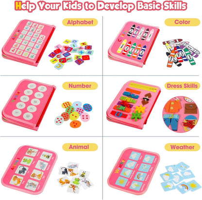 Montessori Toddler Activity Board Sensory Book 2-4 Years