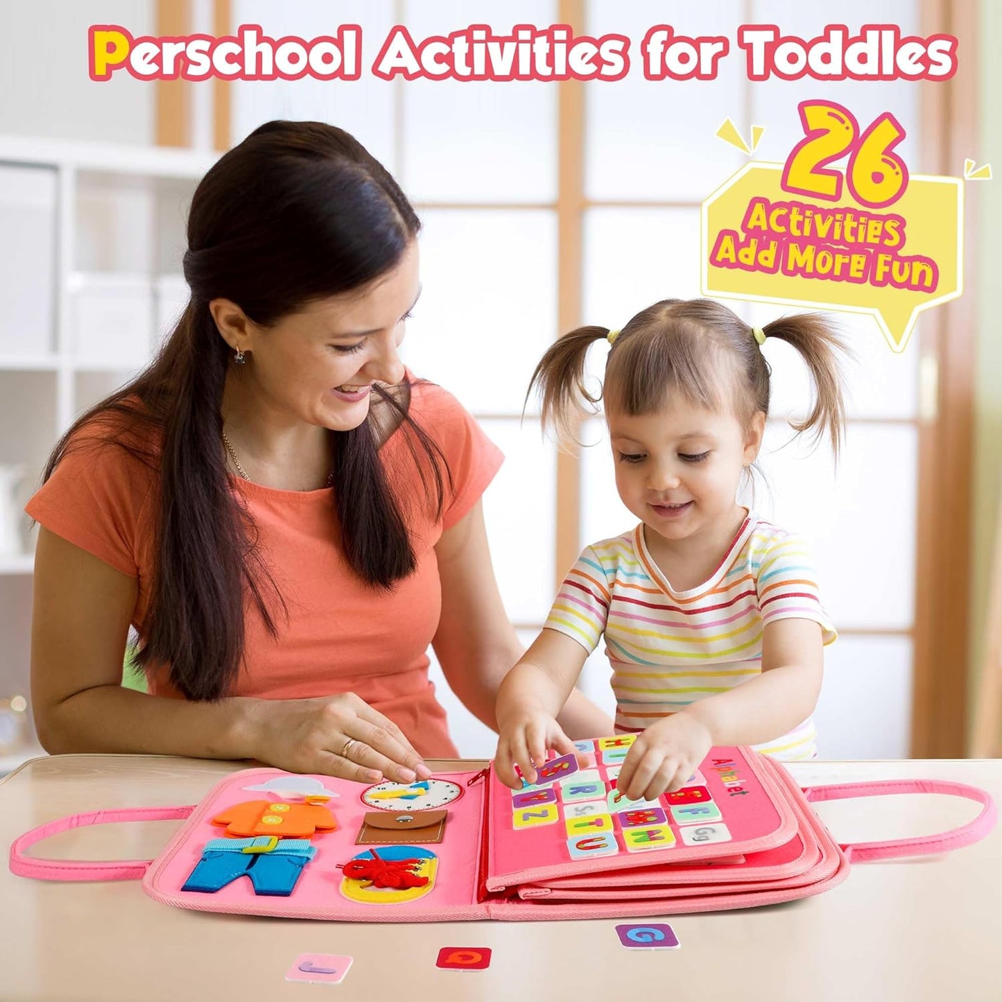 Montessori Toddler Activity Board Sensory Book 2-4 Years