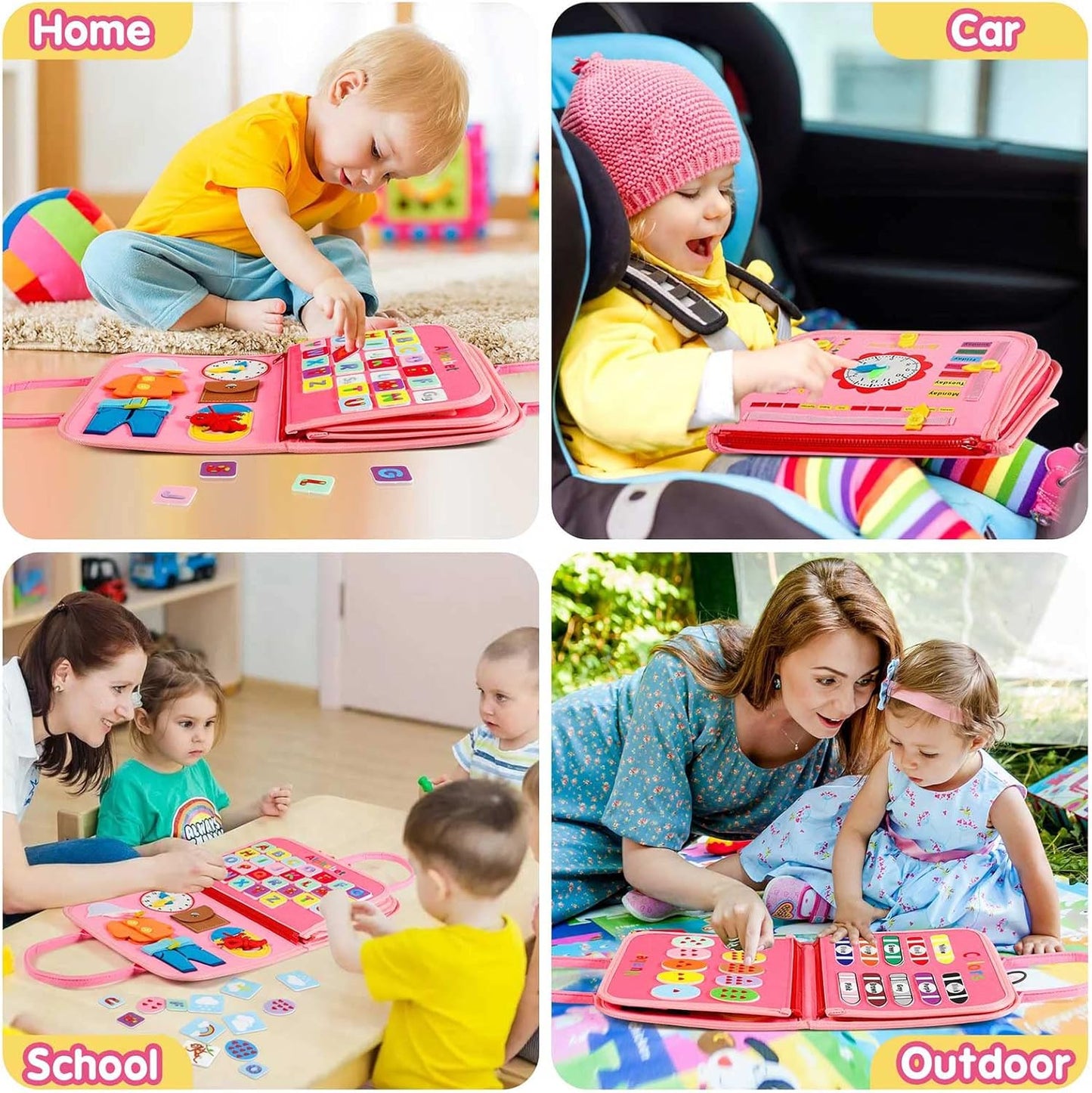 Montessori Toddler Activity Board Sensory Book 2-4 Years