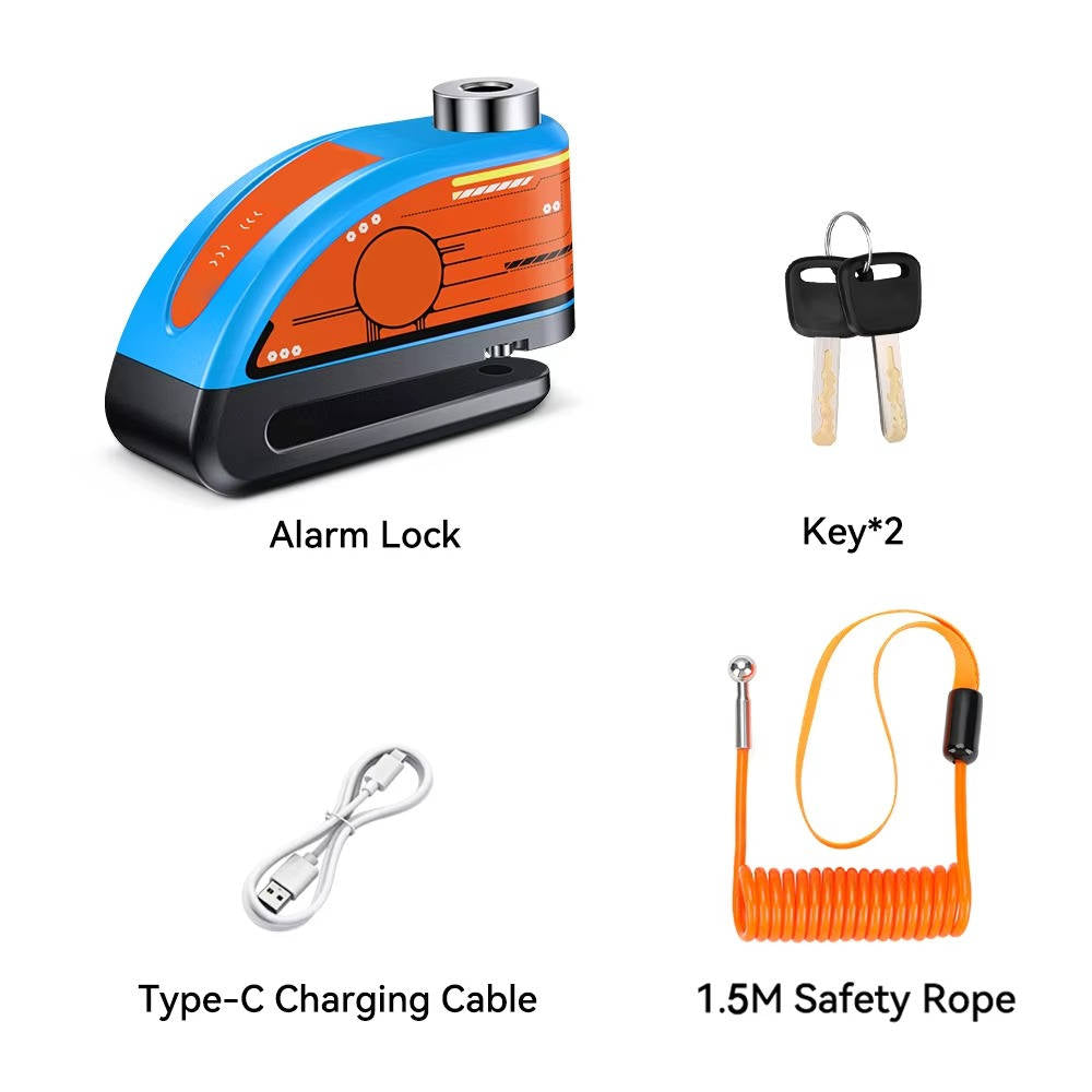Motorcycle Disc Lock Alarm Security Device