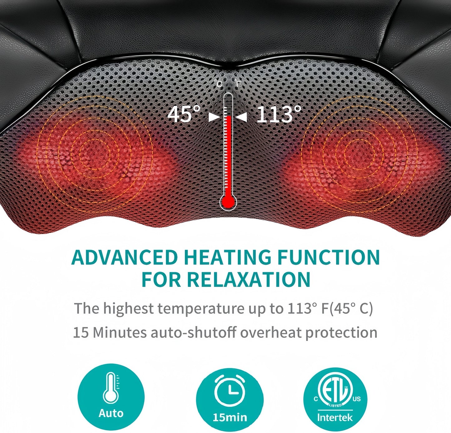 Neck Shoulder Back Massager Heated Pain Relief Device