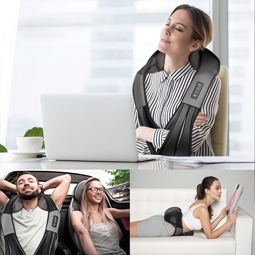 Neck Shoulder Back Massager Heated Pain Relief Device