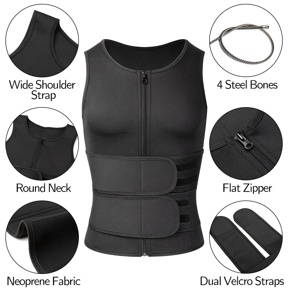 Neoprene Sauna Vest Men Fitness Apparel