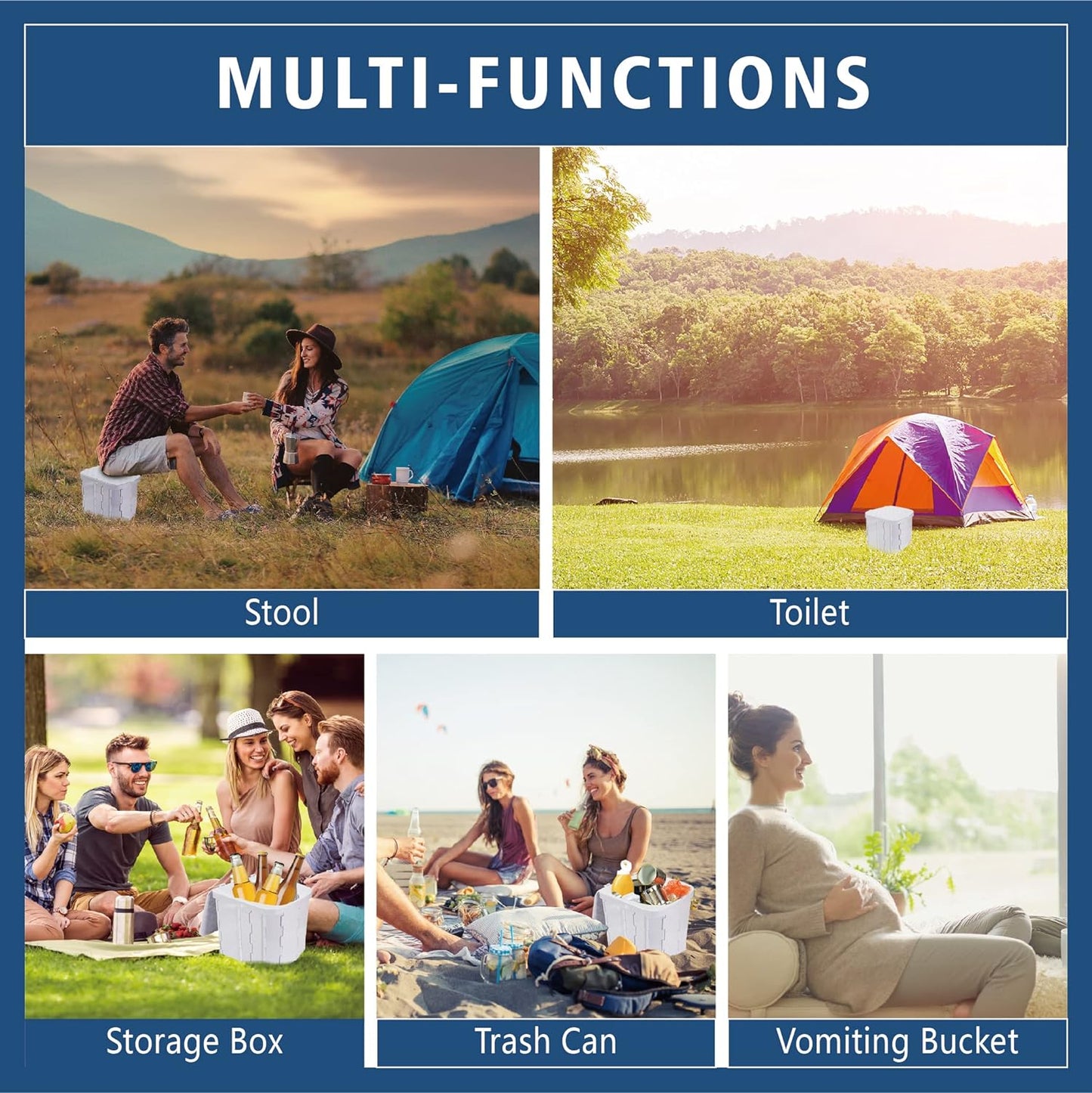 Folding Portable Camping Toilet Seat Outdoor Toilet Seat