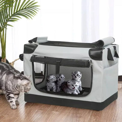 Folding Pet Carrier Crate for Cats Dogs Portable Travel