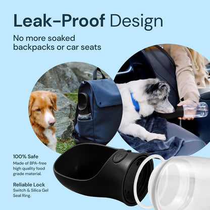 Portable Dog Water Bottle Travel Pet Water Dispenser 19 oz