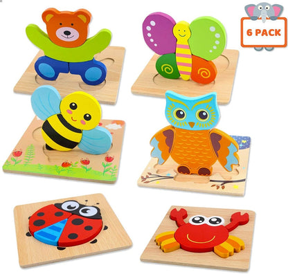 Animal Puzzle Set Educational Toy 6 Pack