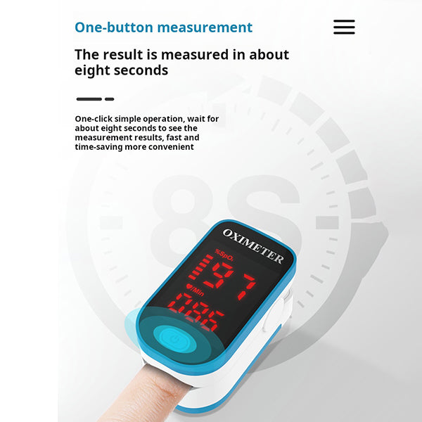 Pulse Oximeter Blood Oxygen Saturation Monitor Fingertip Device